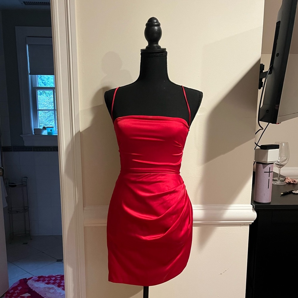 Red Mini Dress - Lucy in the Sky (Small)
